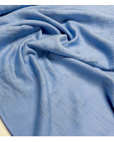 A la Ville blauw met ingeweven bloem - textuur viscose