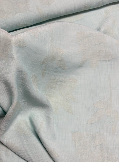 A la Ville mint with woven flower - textured viscose