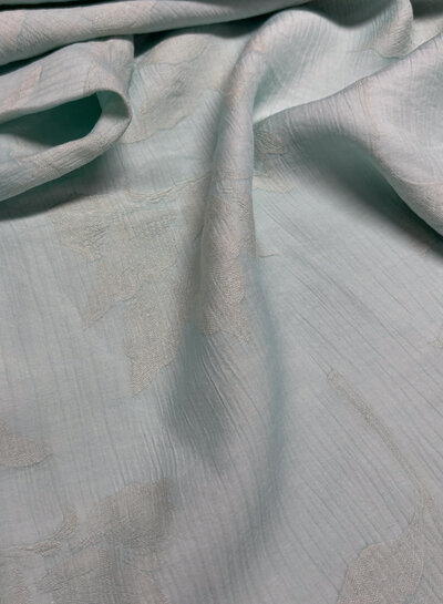 A la Ville mint with woven flower - textured viscose