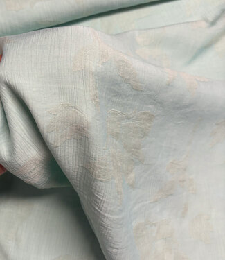 A la Ville mint met ingeweven bloem - textuur viscose