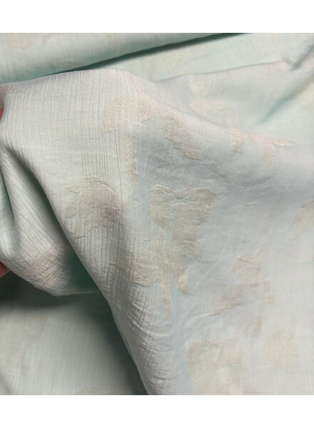 A la Ville mint met ingeweven bloem - textuur viscose