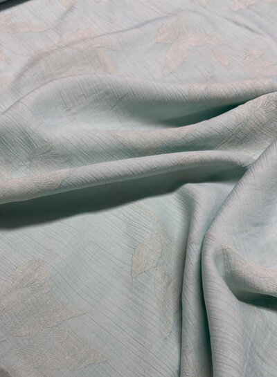 A la Ville mint met ingeweven bloem - textuur viscose