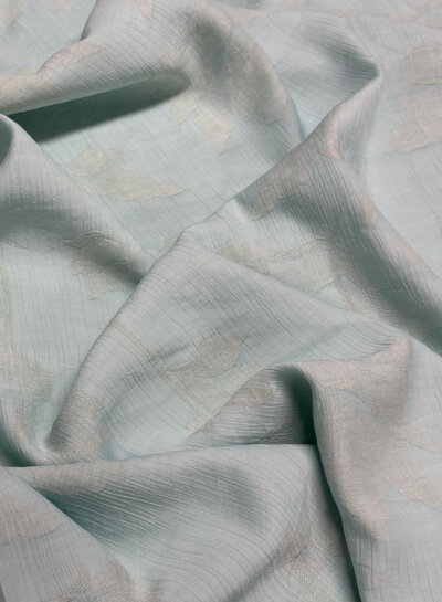 A la Ville mint with woven flower - textured viscose