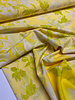 A la Ville yellow / lime print - stylish woven fabric - wrinkle-free - high quality (Italy)