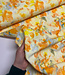 A la Ville oranje/ gele print - stijlvolle geweven stof- kreukvrij - hoogstaande kwaliteit (Italie)