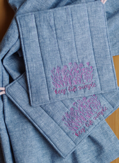 Swafing light blue melange - linen cotton mix