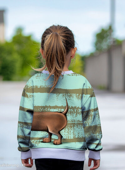 THORSTEN BERGER dachshund mint - french terry panel 80 cm