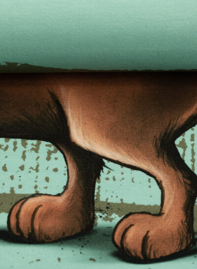 THORSTEN BERGER dachshund mint - french terry panel 80 cm
