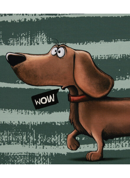 THORSTEN BERGER Dachshund grey-blue - French terry panel 80 cm