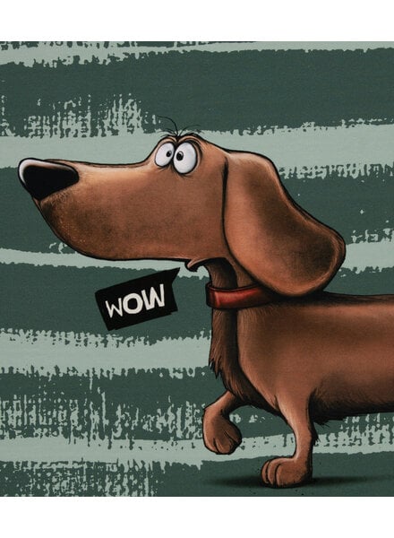 THORSTEN BERGER dachshund grijsblauw - french terry paneel 80 cm