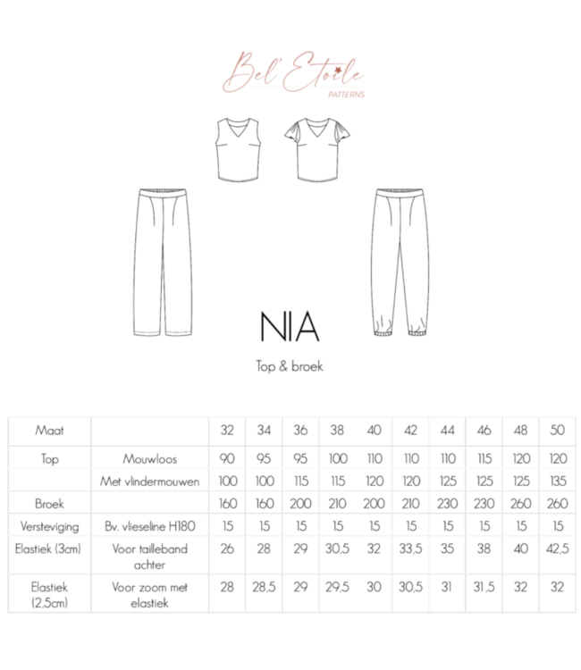 Bel'Etoile Nia top en broek - dames en tieners