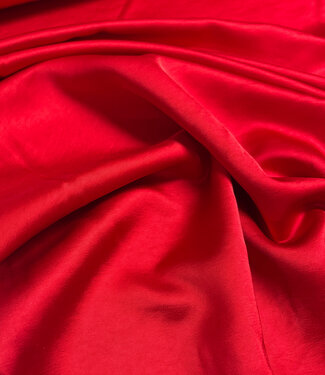 A la Ville red - Satin viscose - Haute Couture quality