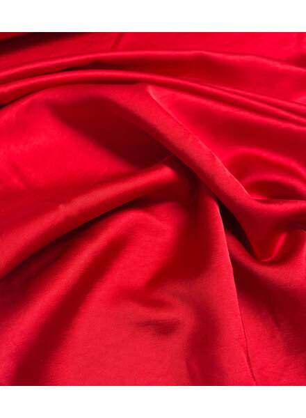 A la Ville red - Satin viscose - Haute Couture quality