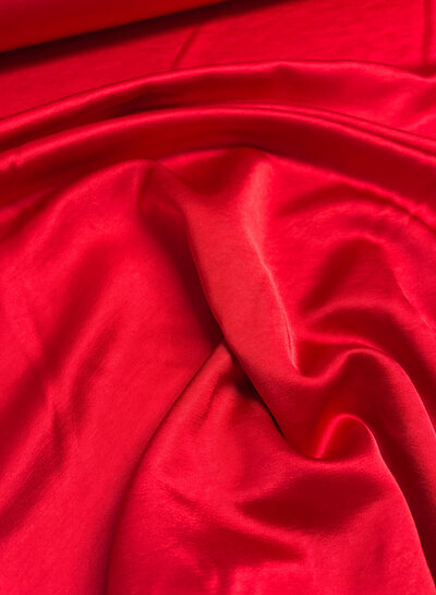 A la Ville rood - Satijn viscose - qualité Haute Couture