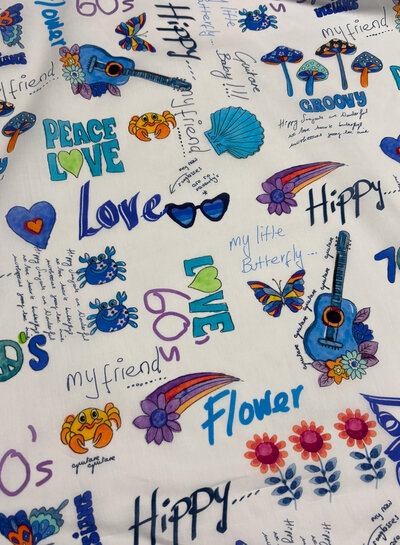 A la Ville flower power - katoen - Italiaanse kwaliteit