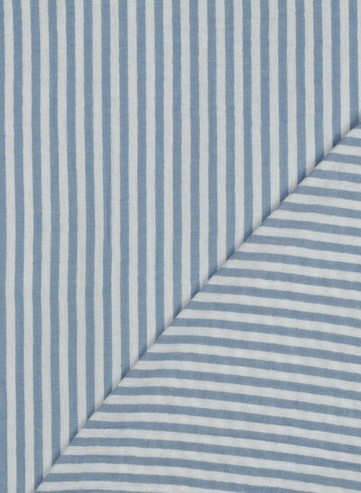 lichtblauw strepen - tetra double gauze