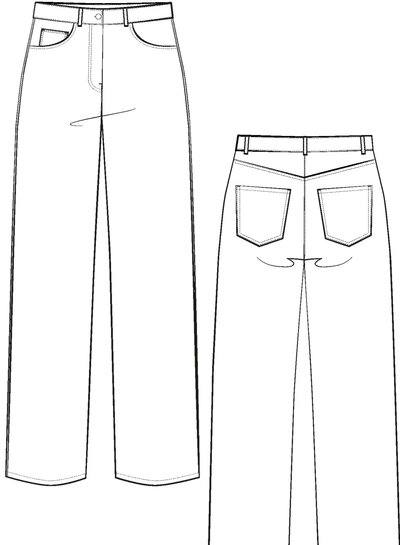 Maison Fauve The Worn Jeans - sewing pattern - English and French instructions