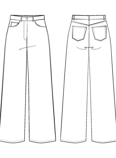 Maison Fauve The Ronsard jeans - sewing pattern - English and French instructions