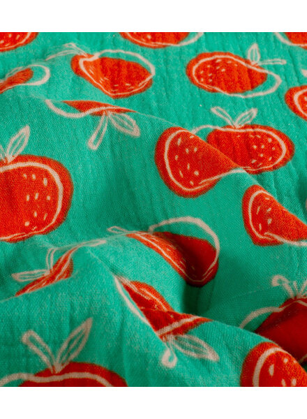 Madeline appelblauwzeegroen en appels - tetra / double gauze