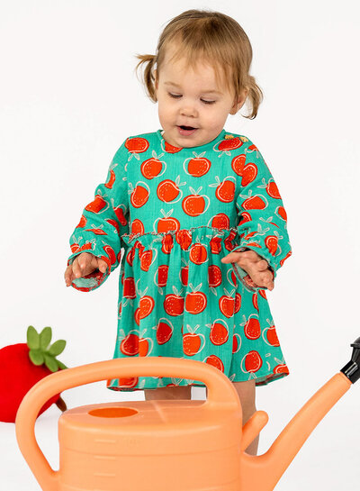 Madeline appelblauwzeegroen en appels - tetra / double gauze