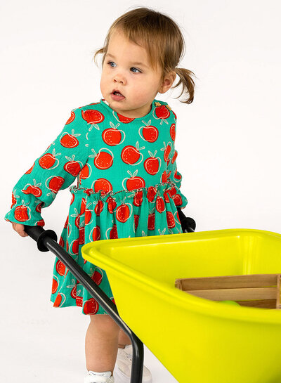 Madeline appelblauwzeegroen en appels - tetra / double gauze