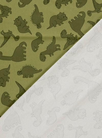 dinosaurs olive green - jersey