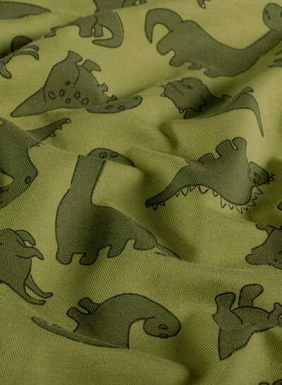 dinosaurs olive green - jersey