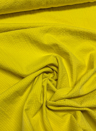 Fibremood yellow with subtle lines - seersucker