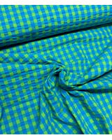 cobalt lime vichy checks - seersucker