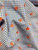 Blue Vichy check with embroidered hearts - cotton