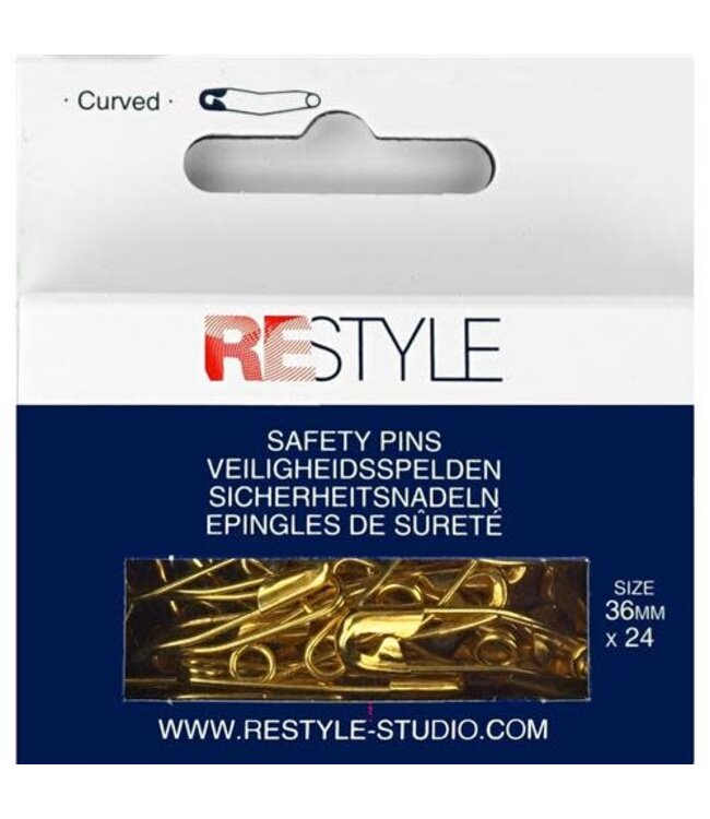 curved safety pins - 36 pieces - 27mm