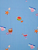 Fibremood blauw vacay mode - gestreepte katoen