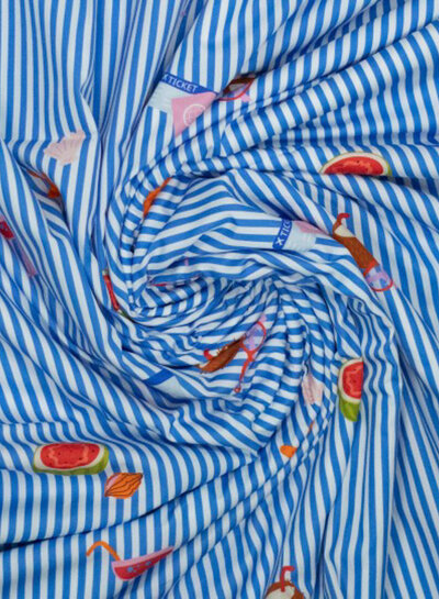 Fibremood blue vacay mode - striped cotton