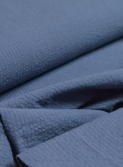 Fibremood dark denim with subtle lines - seersucker
