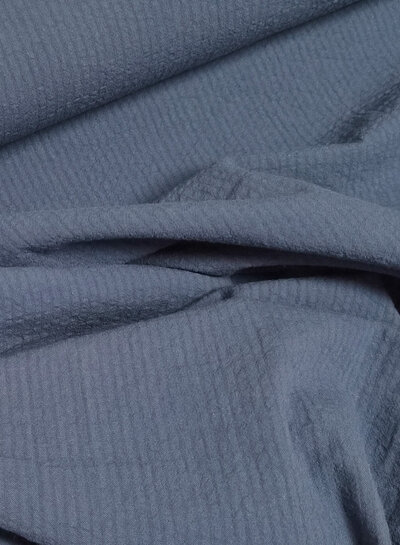 Fibremood dark denim with subtle lines - seersucker