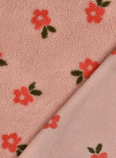 Poppy fabrics pink flowers - sturdy teddy