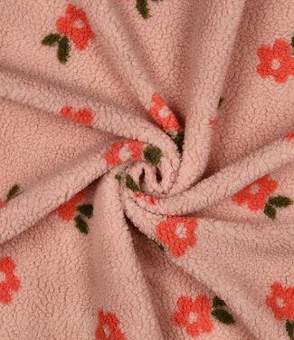 Poppy fabrics pink flowers - sturdy teddy