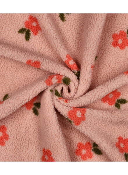 Poppy fabrics pink flowers - sturdy teddy
