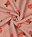 Poppy fabrics roze bloemen  - stevige teddy