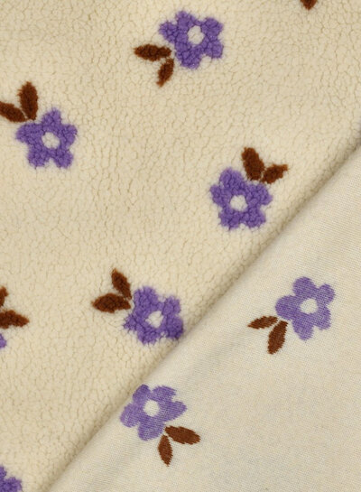 Poppy fabrics ecru flowers - sturdy teddy