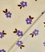 Poppy fabrics ecru bloemen  - stevige teddy