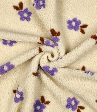 Poppy fabrics ecru flowers - sturdy teddy