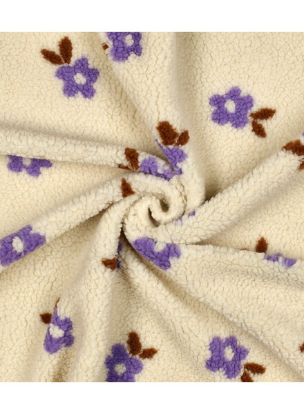Poppy fabrics ecru flowers - sturdy teddy