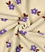 Poppy fabrics ecru bloemen  - stevige teddy