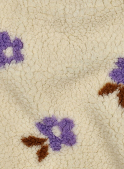 Poppy fabrics ecru flowers - sturdy teddy
