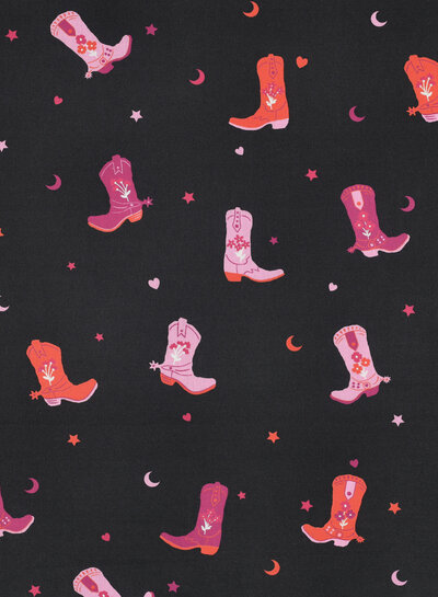 Poppy fabrics cowboy boots - fine poplin cotton