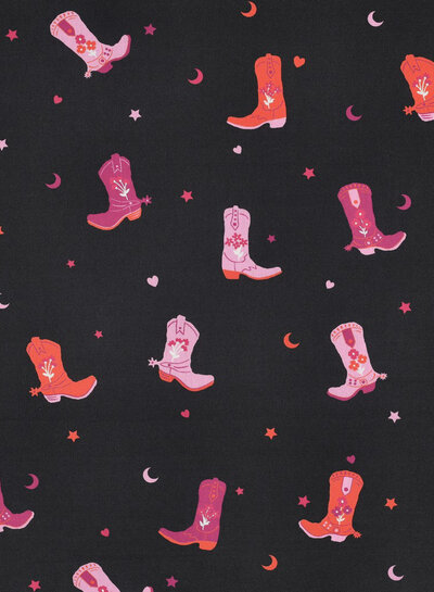 Poppy fabrics cowboy boots - fine poplin cotton