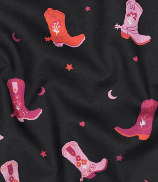 Poppy fabrics cowboy boots - fine poplin cotton