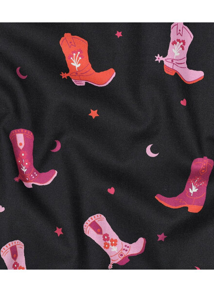 Poppy fabrics cowboy boots - fine poplin cotton
