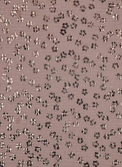 Poppy fabrics pink foil flowers - tetra / double gauze